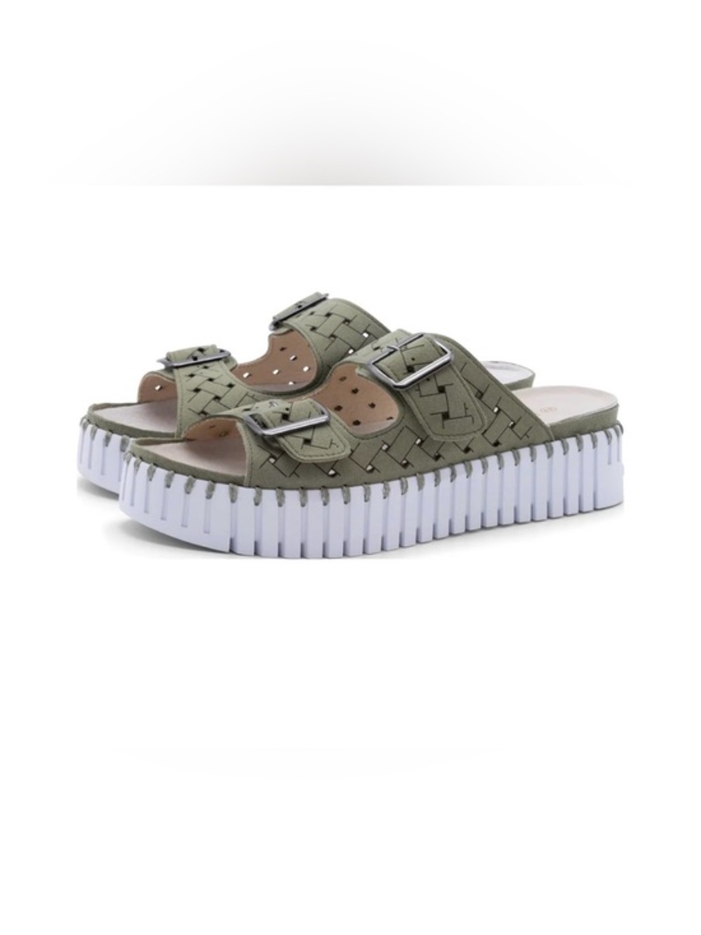 Isle Jacobsen Tulip Sandals C1012 army green size 40 buckles platform comfort